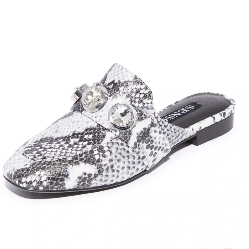 🆕{SENSO}RioII Snake Emboss Diamond Mule - Picture 3 of 10